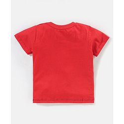 Babyhug Cotton Half Sleeves T-Shirts Awesome  Micky Mouse Print - Red & Navy Blue
