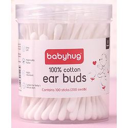 Babyhug Paper Stick Cotton Buds - 100 Pieces (Product Packaging May Vary)