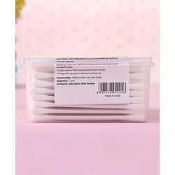Babyhug 100% Pure Cotton Buds with Eco-Friendly Paper Sticks  200 Pieces | Soft | Safe | Gentle for Babies