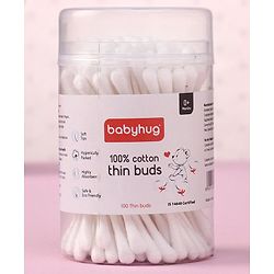 Babyhug Paper Stick Thin Cotton Buds - 100 Pieces