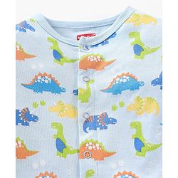 Babyhug Cotton Full Sleeves Sleep Suit Dino Print- Blue