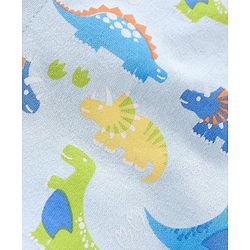 Babyhug Cotton Full Sleeves Sleep Suit Dino Print- Blue