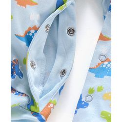Babyhug Cotton Full Sleeves Sleep Suit Dino Print- Blue