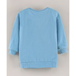 Babyhug Full Sleeves Cotton Knit Sweatshirt with MICKEY Mouse Print - Blue