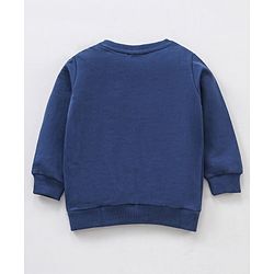 Babyhug Cotton Knit Full Sleeves MICKEY MOUSE print Sweatshirt with Applique- Navy