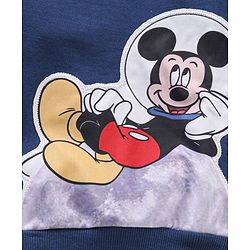 Babyhug Cotton Knit Full Sleeves MICKEY MOUSE print Sweatshirt with Applique- Navy