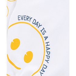 Babyhug Cotton Knit Full Sleeves Sweatshirt Emoji Print - White
