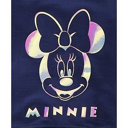 Babyhug Cotton Knit Full Sleeves MINNIE MOUSE Sweatshirt with High Density Holographic Foil Print- Navy
