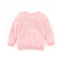 Babyhug Cotton Knit Full Sleeves Sweatshirt with EMOJI Graphics- Pink