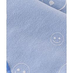Babyhug Cotton Knit Full Sleeves printed Sweatshirt with EMOJI Graphics- Blue