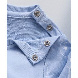Babyhug Cotton Knit Full Sleeves printed Sweatshirt with EMOJI Graphics- Blue