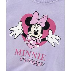 Babyhug Cotton Knit Full Sleeves Mini Mouse Printed Sweatshirt - Purple