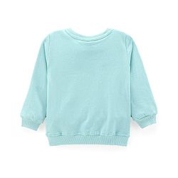 Babyhug Cotton Knit Full Sleeves Mini Mouse & Daisy Duck Sweatshirt with Glitter detailing- Sky Blue