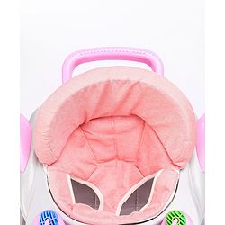 Babyhug Champ 2 in 1 Multifunctional Rocker cum Walker with Lights I Musical Play tray cum feeding tray - Pink| Removable Foot Mat| Smooth Swivel Wheels| Compact Fold
