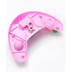 Babyhug Champ 2 in 1 Multifunctional Rocker cum Walker with Lights I Musical Play tray cum feeding tray - Pink| Removable Foot Mat| Smooth Swivel Wheels| Compact Fold