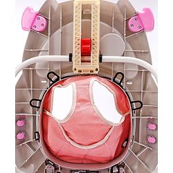 Babyhug Champ 2 in 1 Multifunctional Rocker cum Walker with Lights I Musical Play tray cum feeding tray - Pink| Removable Foot Mat| Smooth Swivel Wheels| Compact Fold