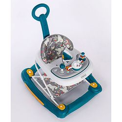 Babyhug Unicorn Foldable Baby Walker Cum Rocker With Sun Shade - Blue