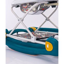 Babyhug Unicorn Foldable Baby Walker Cum Rocker With Sun Shade - Blue