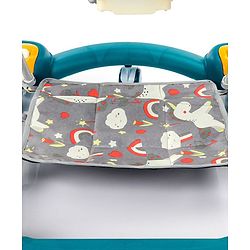 Babyhug Unicorn Foldable Baby Walker Cum Rocker With Sun Shade - Blue