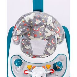 Babyhug Unicorn Foldable Baby Walker Cum Rocker With Sun Shade - Blue