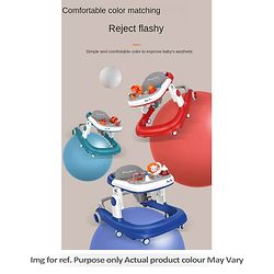Babyhug Zest Musical Baby Walker With Adjustable Height anti Fall Protection & Toy Bar- Red & White| Rear Wheels with Speed Control| Removable Toy Tray| Adjustable Cushion Seat| BIS Certified