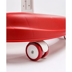Babyhug Zest Musical Baby Walker With Adjustable Height anti Fall Protection & Toy Bar- Red & White| Rear Wheels with Speed Control| Removable Toy Tray| Adjustable Cushion Seat| BIS Certified