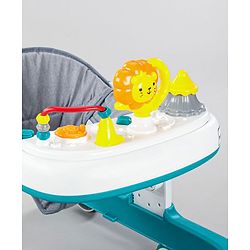 Babyhug Zest Musical Baby Walker With Adjustable Height anti Fall Protection & Toy Bar- Green White