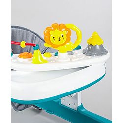 Babyhug Zest Musical Baby Walker With Adjustable Height anti Fall Protection & Toy Bar- Green White