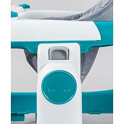 Babyhug Zest Musical Baby Walker With Adjustable Height anti Fall Protection & Toy Bar- Green White