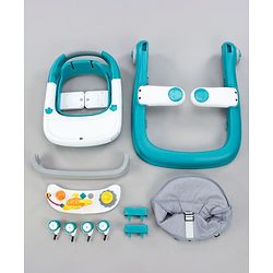 Babyhug Zest Musical Baby Walker With Adjustable Height anti Fall Protection & Toy Bar- Green White