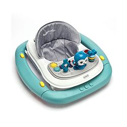 Babyhug Rejoice Musical Baby Walker Cum Rocker Function With Adjustable Height - Green White (Toys color may vary)