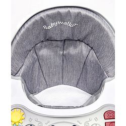 Babyhug Rejoice Musical Baby Walker Cum Rocker Function With Adjustable Height - Green White (Toys color may vary)