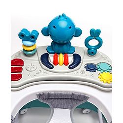 Babyhug Rejoice Musical Baby Walker Cum Rocker Function With Adjustable Height - Green White (Toys color may vary)