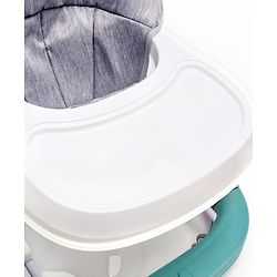 Babyhug Rejoice Musical Baby Walker Cum Rocker Function With Adjustable Height - Green White (Toys color may vary)