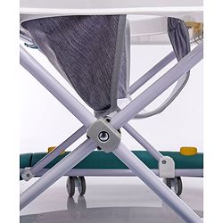 Babyhug Rejoice Musical Baby Walker Cum Rocker Function With Adjustable Height - Green White (Toys color may vary)