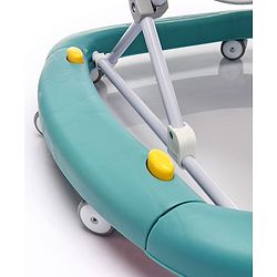 Babyhug Rejoice Musical Baby Walker Cum Rocker Function With Adjustable Height - Green White (Toys color may vary)