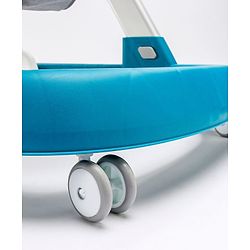 Babyhug Laugh & Learn Multifunctional 2 in 1 Baby Walker With anti Fall Protection & Adjustable Height Without Foot Mat- Blue White