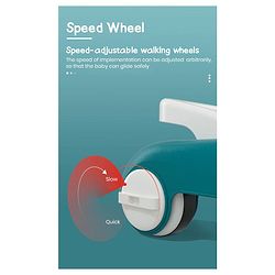 Babyhug Laugh & Learn Multifunctional 2 in 1 Baby Walker With anti Fall Protection & Adjustable Height Without Foot Mat- Blue White