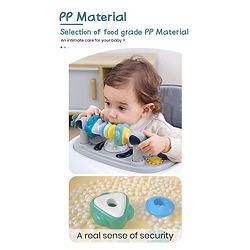 Babyhug Laugh & Learn Multifunctional 2 in 1 Baby Walker With anti Fall Protection & Adjustable Height Without Foot Mat- Blue White