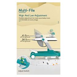 Babyhug Laugh & Learn Multifunctional 2 in 1 Baby Walker With anti Fall Protection & Adjustable Height Without Foot Mat- Blue White