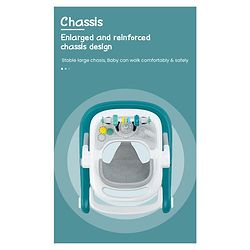 Babyhug Laugh & Learn Multifunctional 2 in 1 Baby Walker With anti Fall Protection & Adjustable Height Without Foot Mat- Blue White