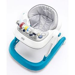 Babyhug Laugh & Learn Multifunctional 2 in 1 Baby Walker With anti Fall Protection & Adjustable Height Without Foot Mat- Blue White