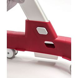 Babyhug Laugh & Learn Multifunctional 2 in 1 Baby Walker With anti Fall Protection & Adjustable Height - Red White| Musical Play Tray with Light| Easy Compact Folding| Swivel Wheels| Smart Speed Control| Push Walker