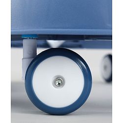 Babyhug Little Racer Car Shape Walker - Blue| Removable Toy Tray| Smooth Swivel Wheels| Light & Music| Comfortable Seat