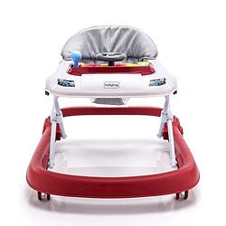 Babyhug Little Racer Car Shape Walker - Blue| Removable Toy Tray| Smooth Swivel Wheels| Light & Music| Comfortable Seat