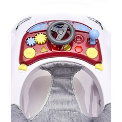 Babyhug Little Racer Car Shape Walker - Blue| Removable Toy Tray| Smooth Swivel Wheels| Light & Music| Comfortable Seat