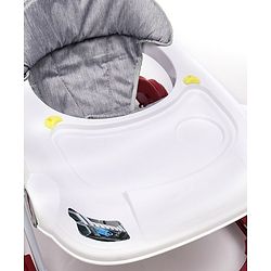 Babyhug Little Racer Car Shape Walker - Blue| Removable Toy Tray| Smooth Swivel Wheels| Light & Music| Comfortable Seat
