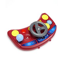 Babyhug Little Racer Car Shape Walker - Blue| Removable Toy Tray| Smooth Swivel Wheels| Light & Music| Comfortable Seat