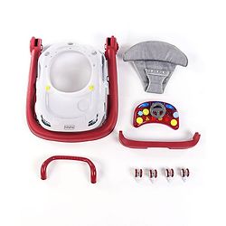 Babyhug Little Racer Car Shape Walker - Blue| Removable Toy Tray| Smooth Swivel Wheels| Light & Music| Comfortable Seat