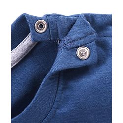 Babyhug Half Sleeves Cotton T-Shirt Rocket & Indian Flag Print - Navy Blue
